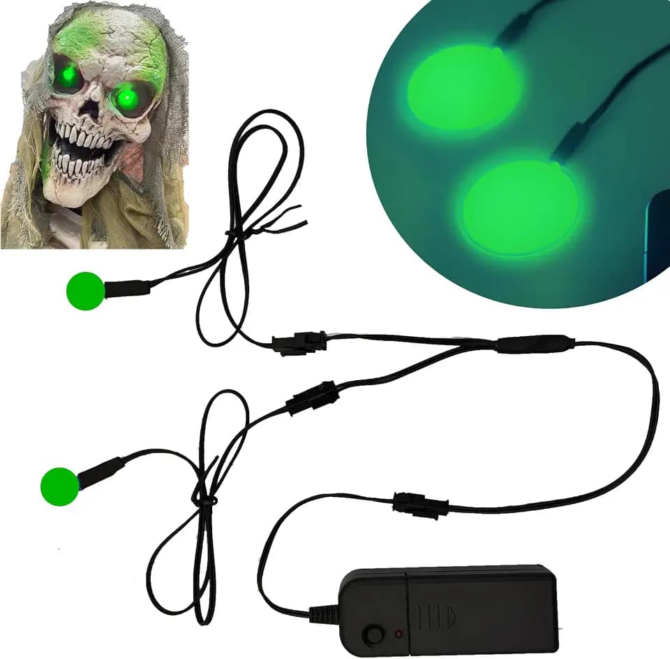 Electroluminescent Panels, EL Panels Light, Round Neon Eyes Decorative el Illumination Glowing Eyes (Green, 20mm)