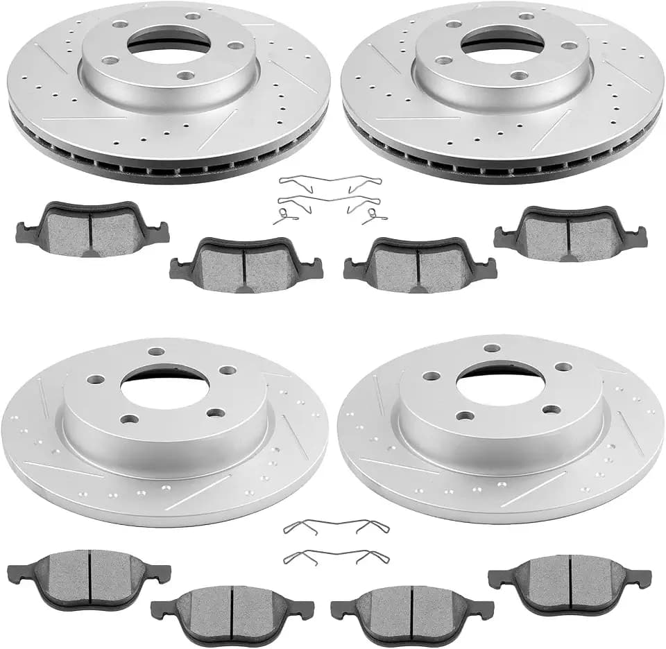 SCITOO Brake Kits Front Rear Brake Rotors Brake Pad:31373;D1044;31365;D1095
