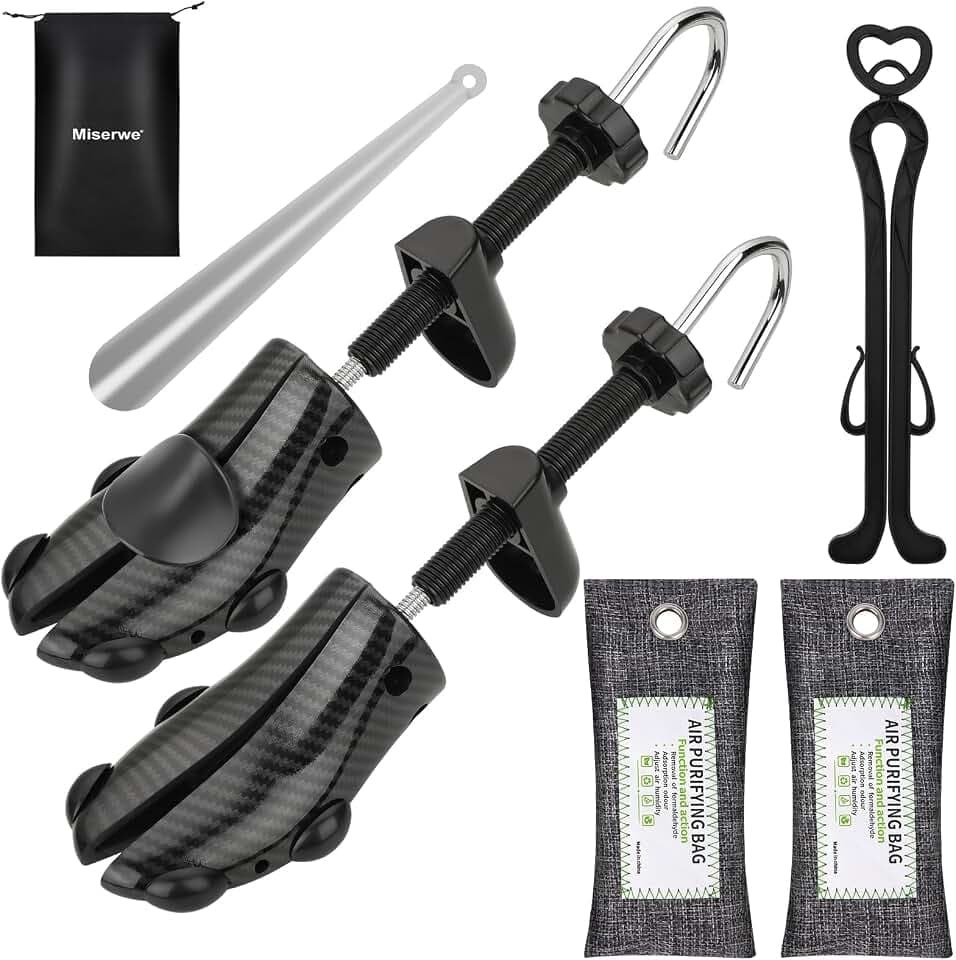 Shoe Stretcher with Carrying Bag Adjustable Unisex Shoe Trees with 2 Air Purifying Bag
