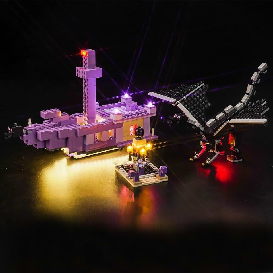 LocoLee Licht Kompatibel mit Lego Der Enderdrache und das Endschiff, Nur Lichter Set - Kein Modell, Licht BeleuchtungSet Compatible with LEGO 21264 Der Enderdrache und das Endschiff