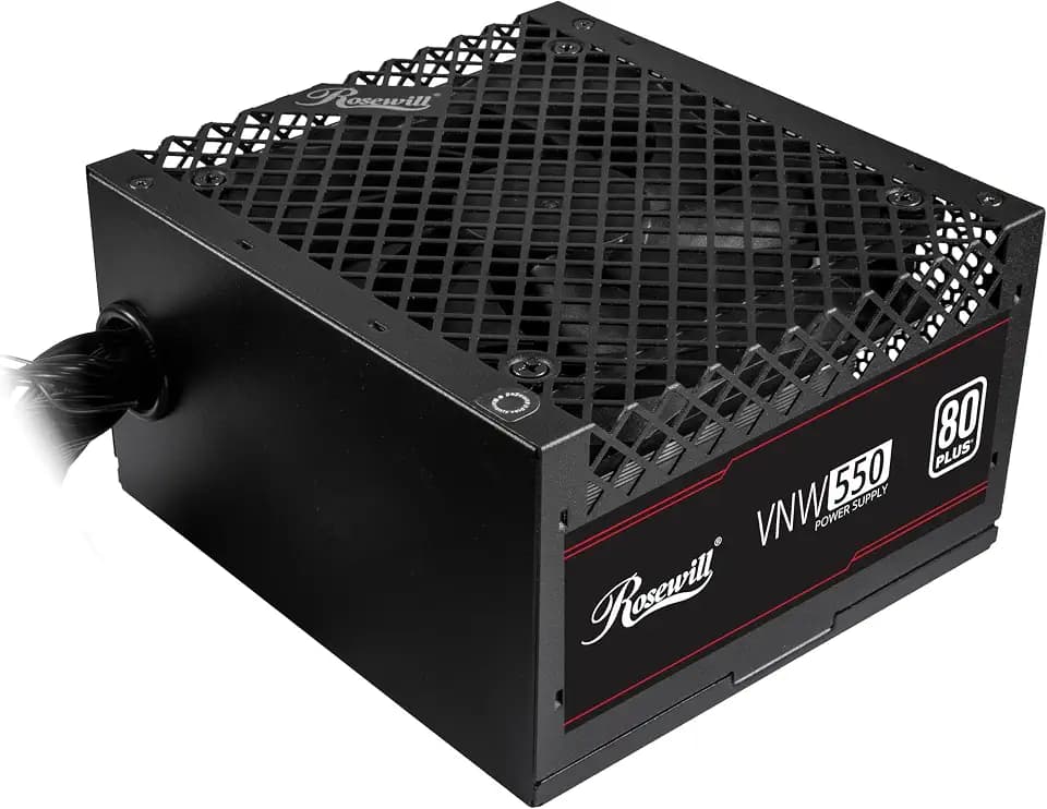 Rosewill VNW 550W 80+ White Certified, Non-Modular Active PFC Design, Low-Noise Power Supply, Electrolytic Capacitor, 120mm FDB Silent Fan - 5 Year Warranty - VNW550