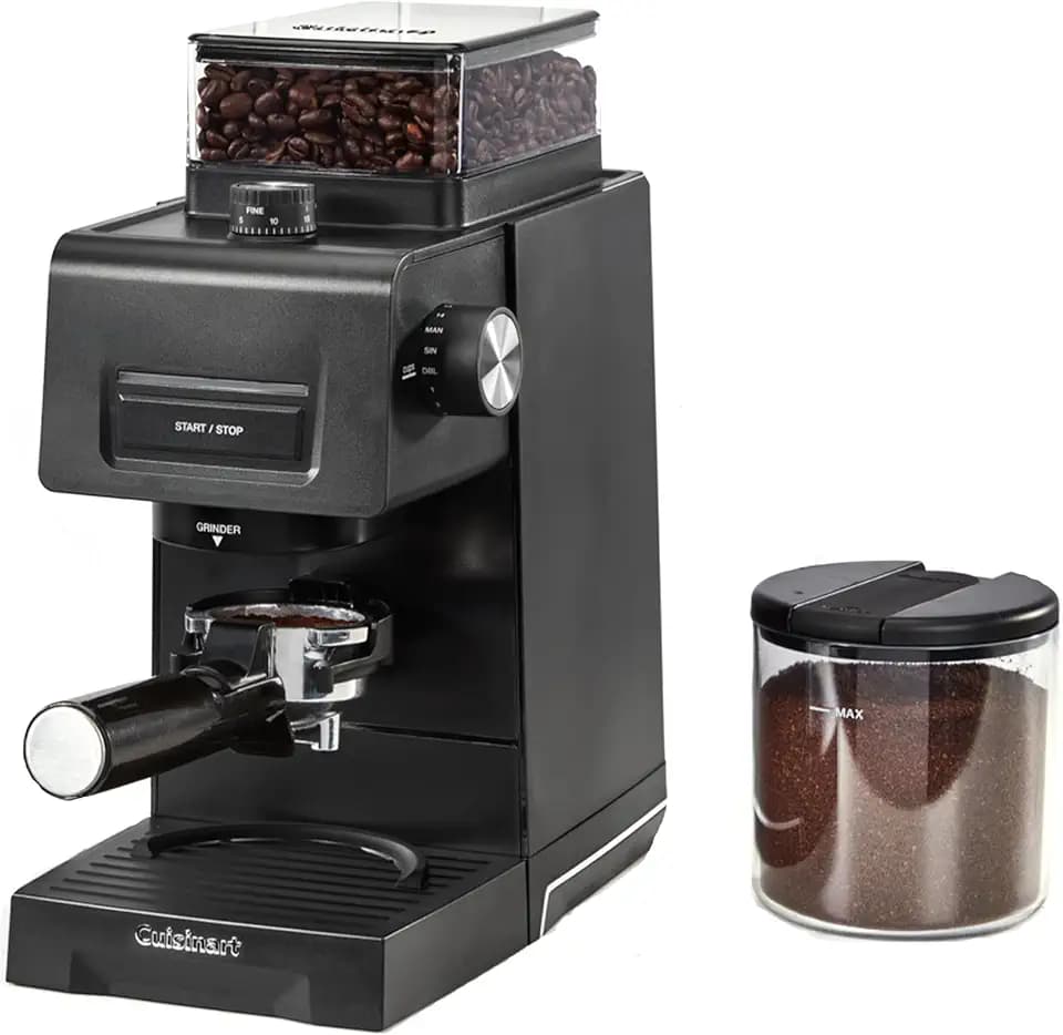 Cuisinart Espresso- & Kaffee-Kegelmahlwerk | 35 Mahlgradeinstellungen | Antistatik-Technologie | 225 g Bohnenbehälter mit Silikon-Dichtdeckel | Portafilter-kompatibel | Tassenwahl 1–14 Tassen