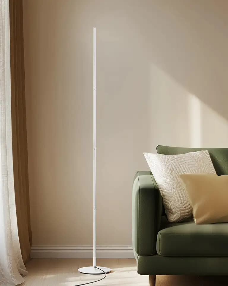 EDISHINE Stehlampe Wohnzimmer, 3000K Warmweiß, 146cm, Weiß