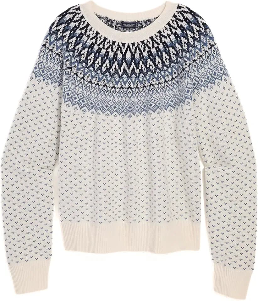 vineyard vines Wool Blend Fair Isle Crew Sweater
