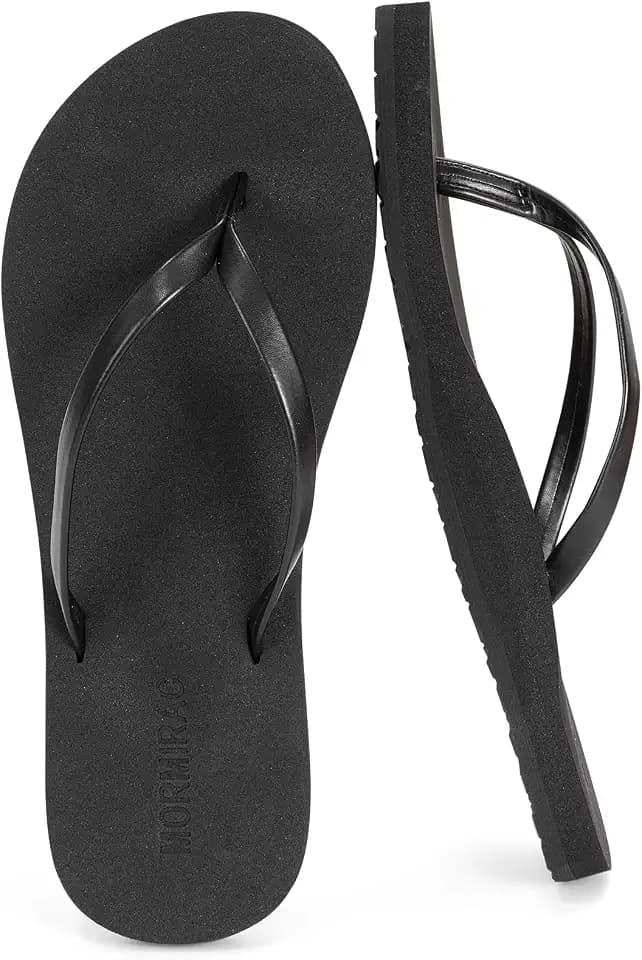 Womens Slim Leather Flip Flops Beach Thong Sandals