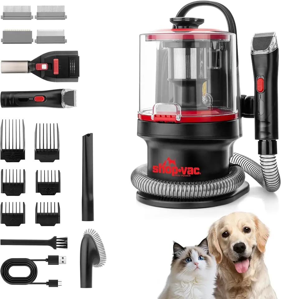 Shop-Vac 4-in-1 Dog Grooming Vacuum, Pet Grooming Vacuum for Shedding