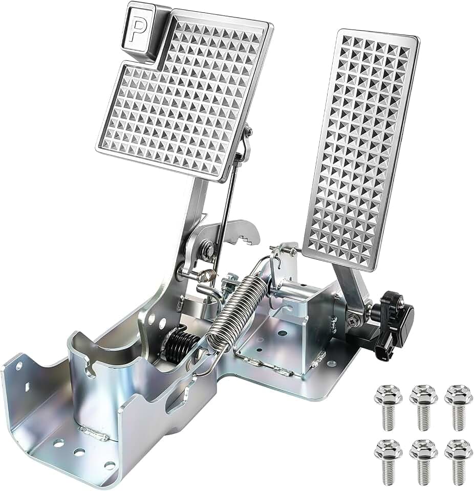 Panglong 2012-2014 Golf Cart Accelerator and Brake Pedal Assembly with Screws, Suitable for 2012-2014 Yamaha Electric Golf Cart, OEM Reference# JW9-F7850-10, JW9-F7850-11, JW9-F7850-20, JW9-F7850-21