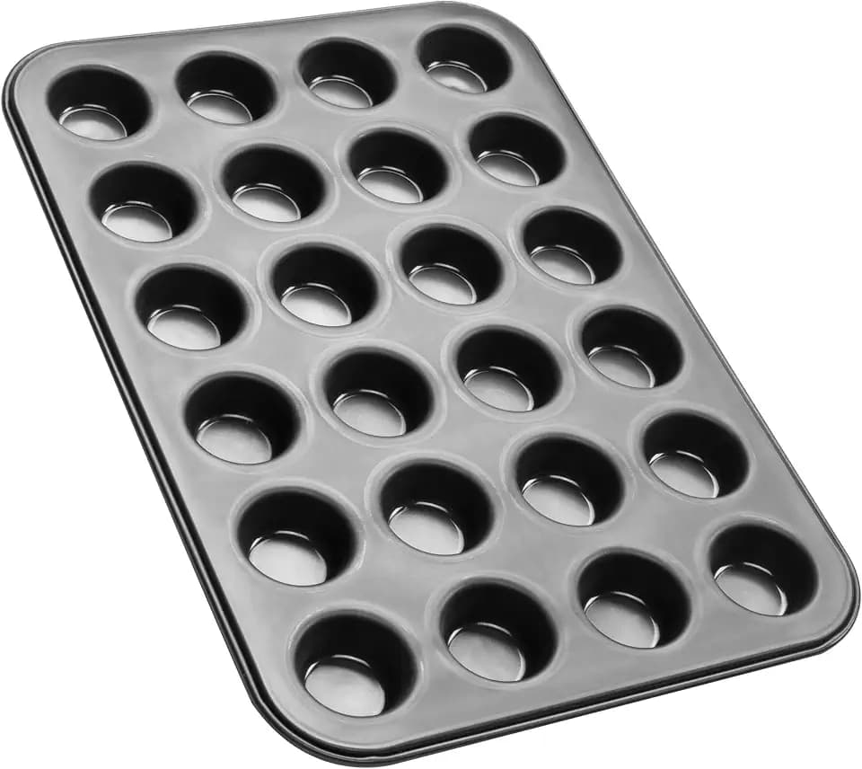 Zenker Black Metallic 24er Mini-Muffinform – Antihaftbeschichtet für perfekte Mini-Muffins & Cupcakes, Ø 4,5 cm, Made in Germany