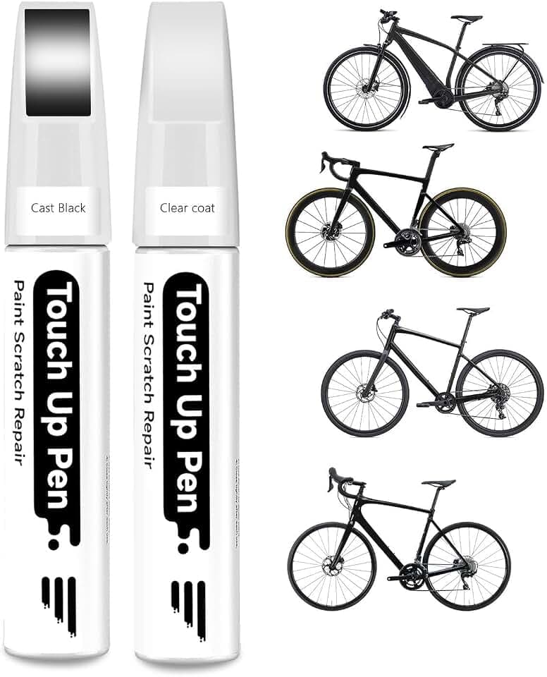 Cast Black (Stain) Bike Touch Up Paint for Specialized [Clear Coat Included] Exact Match Bicycle Paint for Scratched or Chipped Bike Frames