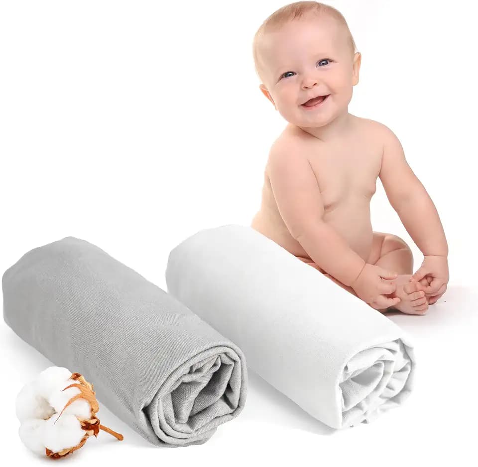 Dreamzie - Spannbettlaken - 2er Set - 60x120cm - 100% Baumwolle Jersey