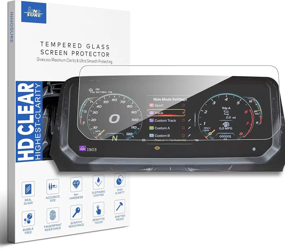 Tempered Glass Screen Protector Compatible with Harley-Davidson FLTRXSTSE Road Glide, CVO Road Glide ST/RR 2024 2025 2026 Instrument 12.3 Inch Touchscreen Anti Scratch/Fingerprint (HD Clear)