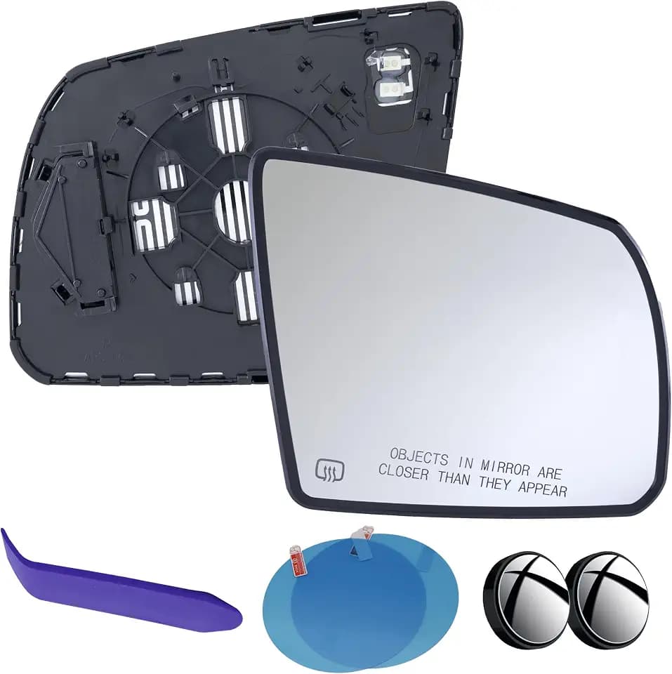 Passenger Side Mirror Glass Compatible with Toyota Tundra, Sequoia