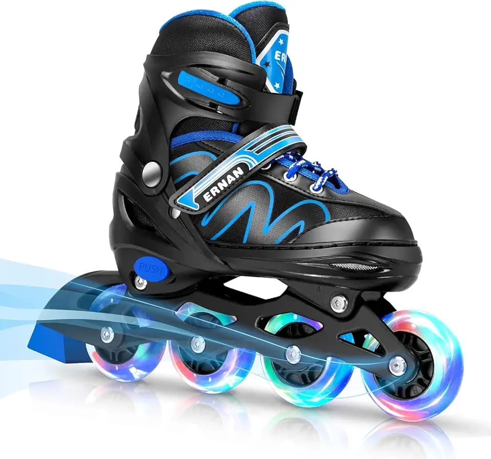 ERNAN Verstellbar Inliner für Kinder. Inline Skates Kinder,Verstellbare 4 Größen Inline Skates für Mädchen/Kinder/Jungen, Kinder für den Innen und Außenbereich