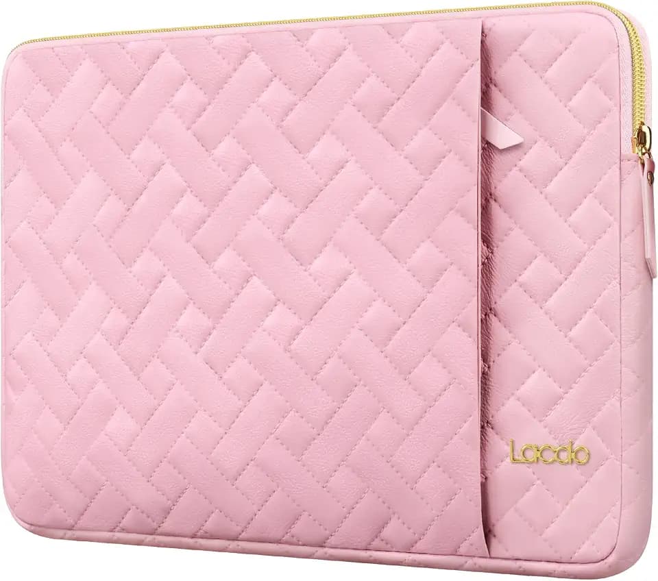 Lacdo 14 Inch Laptop Sleeve Case for HP Lenovo Dell ASUS Acer Chromebook 14, HP Stream 14, Dell Inspiron 14 / Latitude 14, Lenovo ThinkPad 14 / IdeaPad 14, ASUS VivoBook/ZenBook 14 Computer Bag, Pink