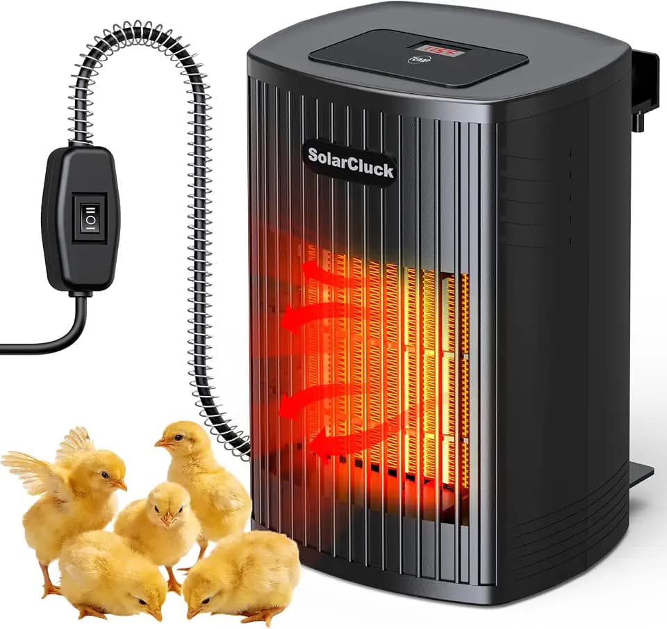 Wall-Mounted Chicken Brooder Heater, 300W/600W Chick Brooder, 70℉-115℉ Precise Thermostat Chicken Coop Heater for Newborn Chicks & Ducklings, Memory Function & 6.5Ft Anti-Chew Cord, Safe Chick Warmer