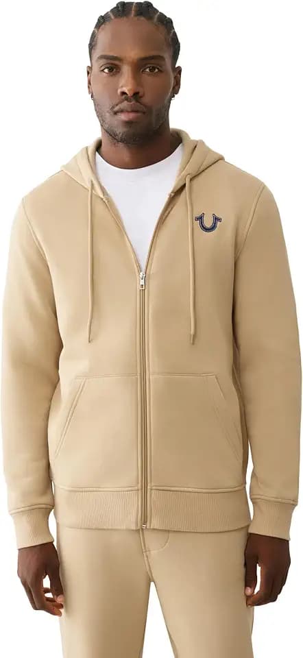 True Religion Herren True Embroidered Zip Hoodie Kapuzenpullover (1er Pack)