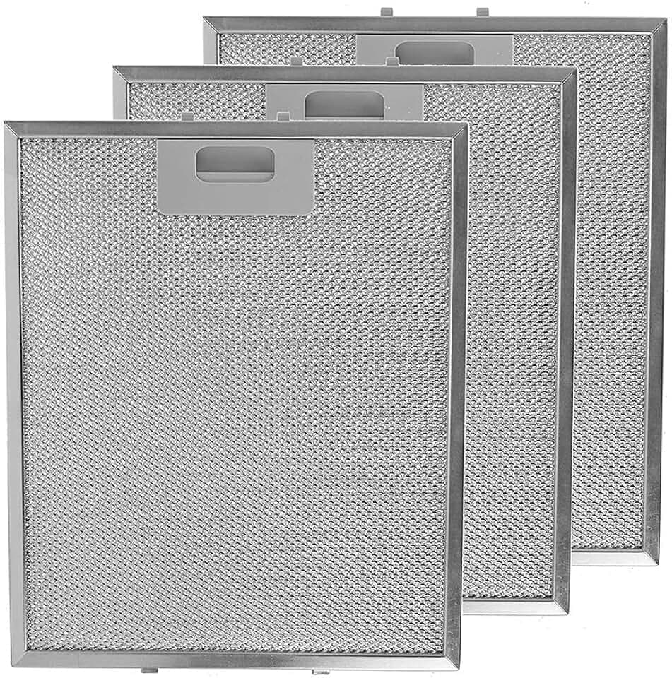 Aluminium-Filter-Set für Dunstabzugshaube, silberfarben, 300 x 250 mm, 3 Stück