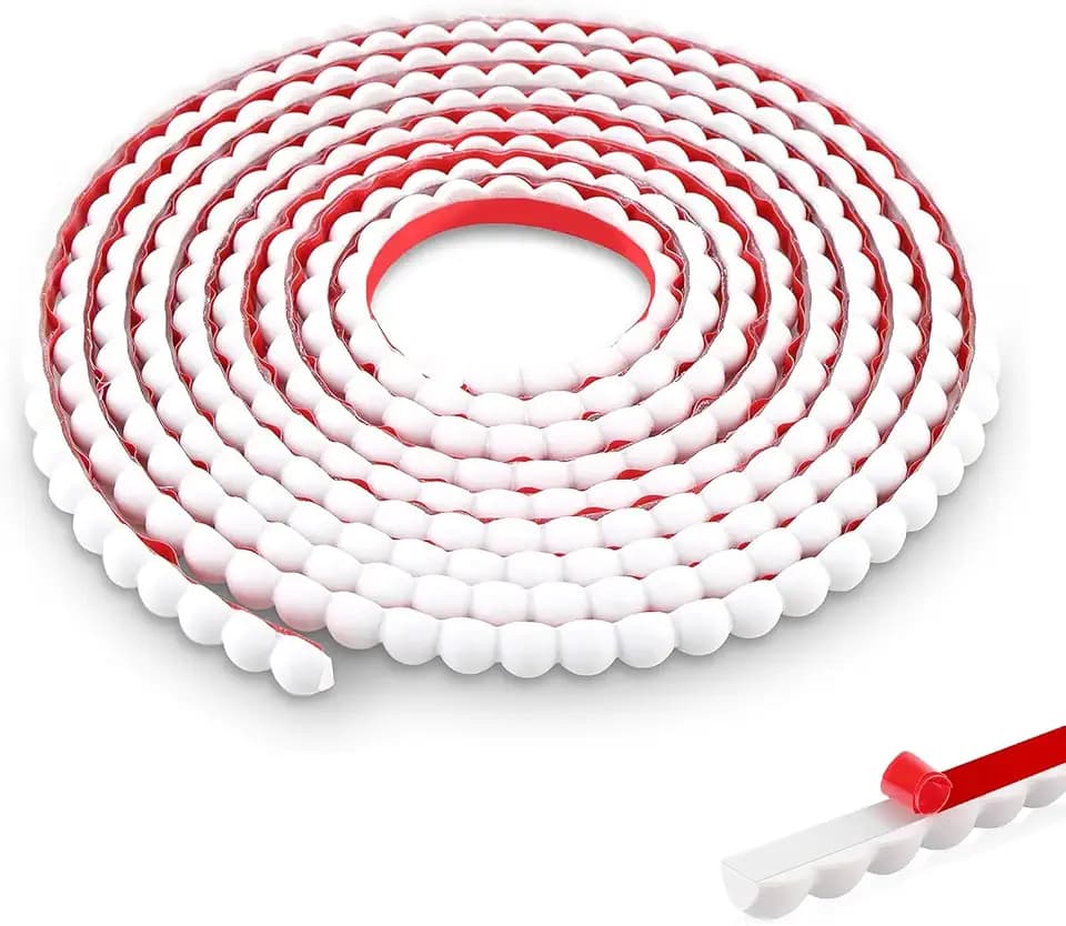 5m weiße selbstklebende Perlenleiste, 15x7,5mm, flexibles PVC mit 3D-Muster