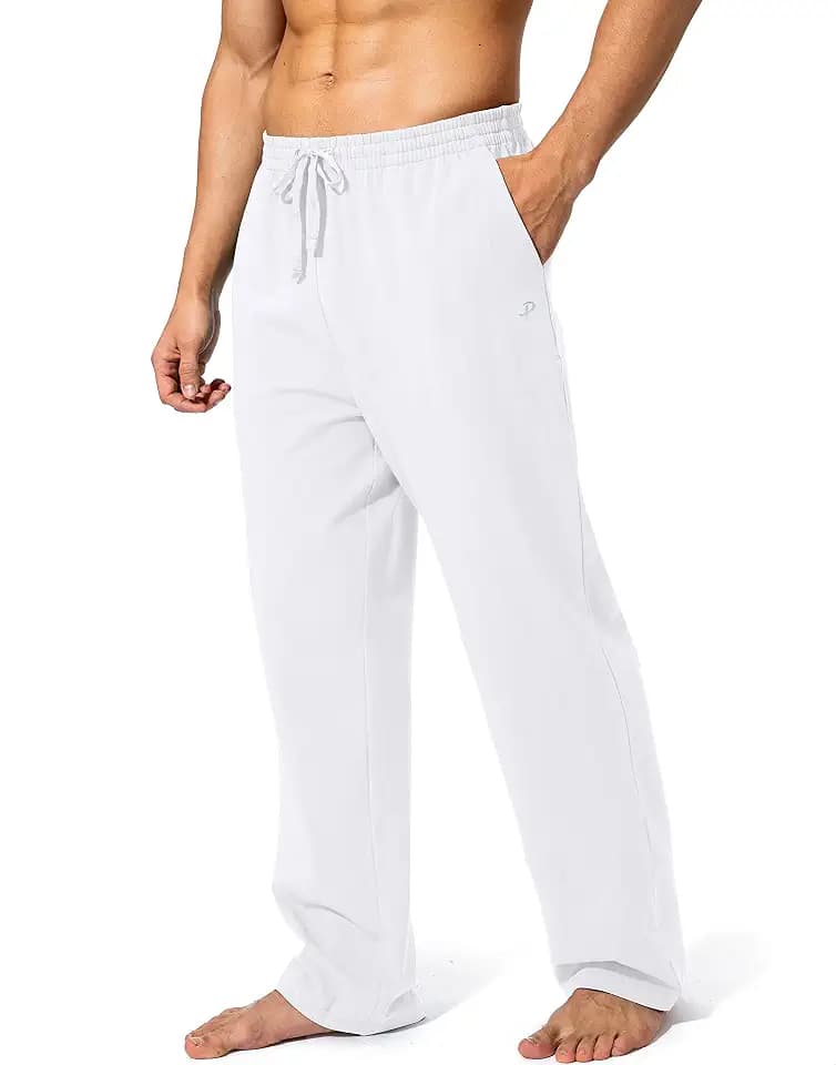 Pudolla Men's Cotton Yoga Sweatpants Athletic Casual Pants with Pockets