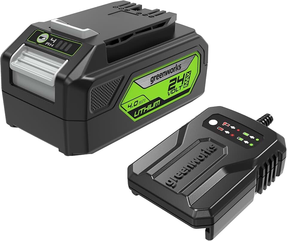 Greenworks 24V Original Akku und Ladegerät 4Ah G24B4 & G24UC