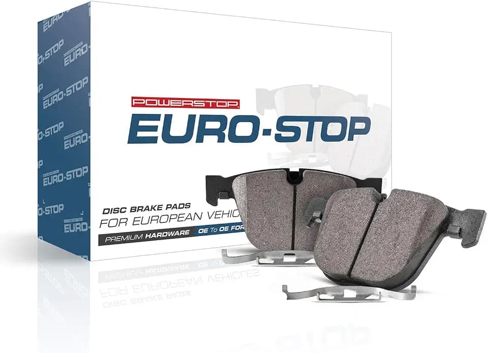 PowerStop Euro-Stop Rear Brake Pads For Audi A3 2015-20 |A3 Quattro 2015-19 |A3 Sportback e-tron 2016-18 |Q3 2019-24 |RS3 2017-20 - ECE-R90 Certified Semi-Metallic Brake Pads, ESP2027