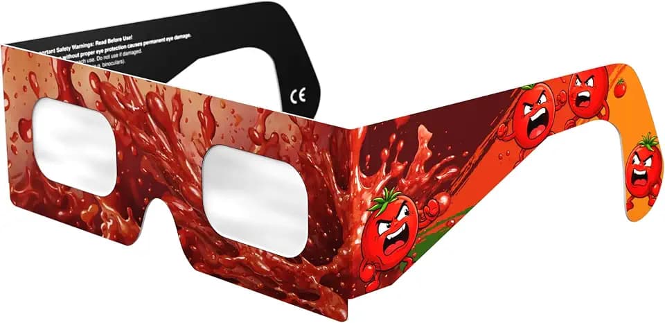 Absolute Eclipse Sonnenfinsternis Brille 2026 zum Sehen der Sonnenfinsternis - ISO 12312-2 - 10er Pack - Design Tomatina - Erwachsene Kinder - EU Hersteller Anerkannt AAS
