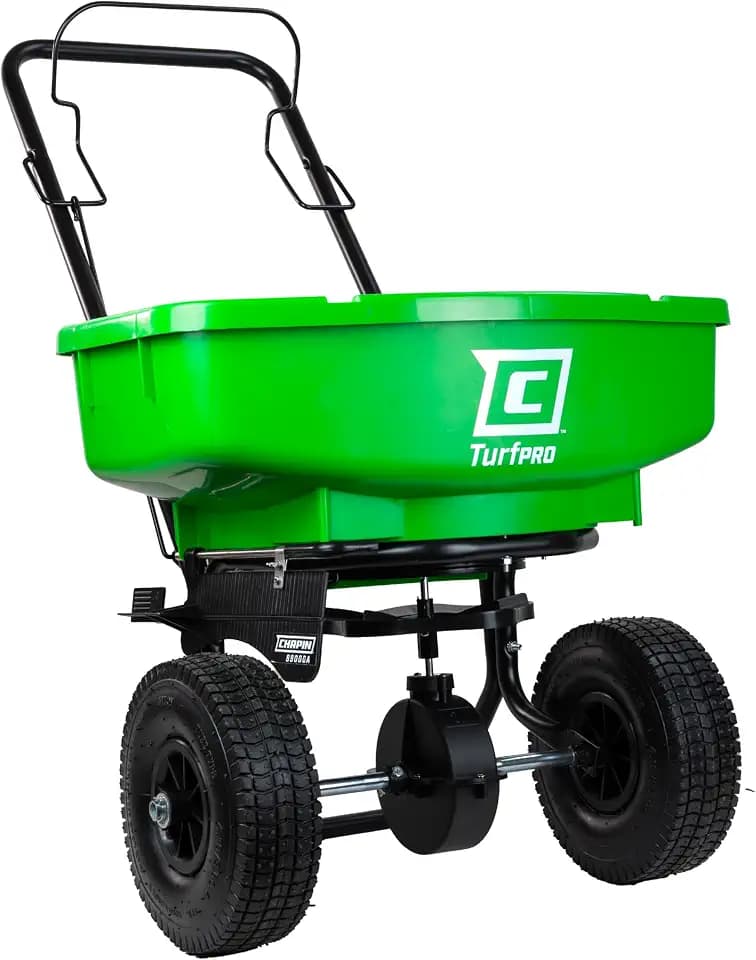 CHAPIN 89000A TurfPro 80 lb Lawn Spreader, Push, Seed and Fertilizer