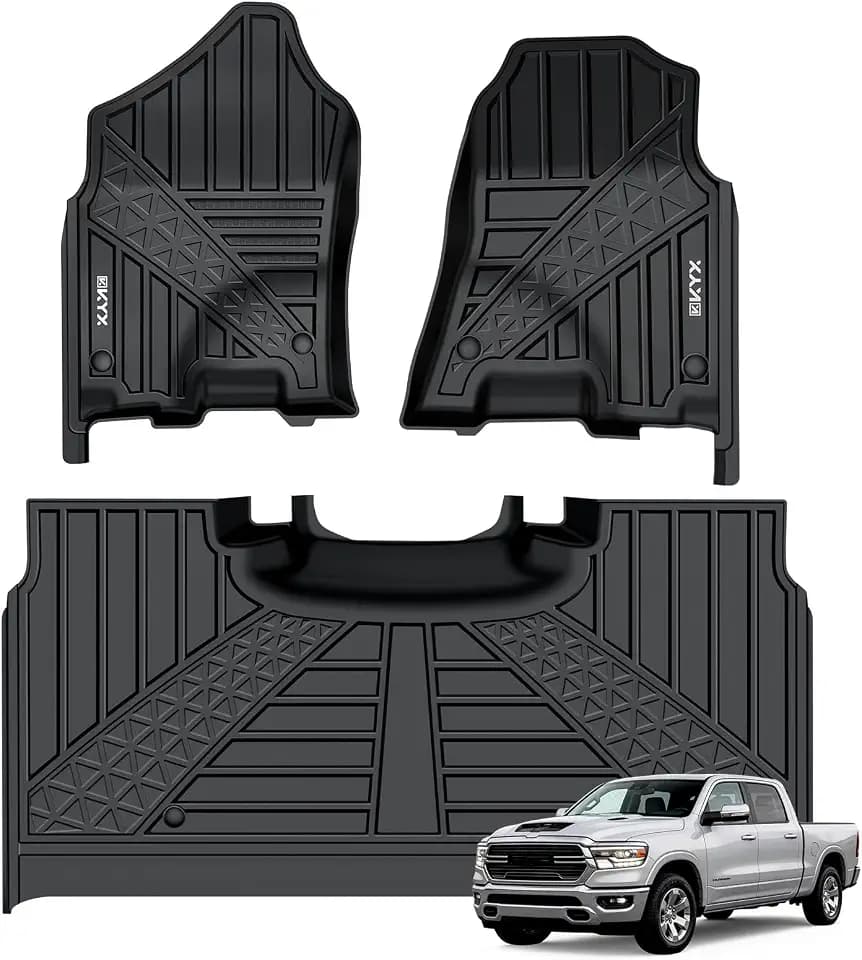 KYX Floor Mats Fit Dodge Ram 1500 2019-2024 Crew Cab New Body