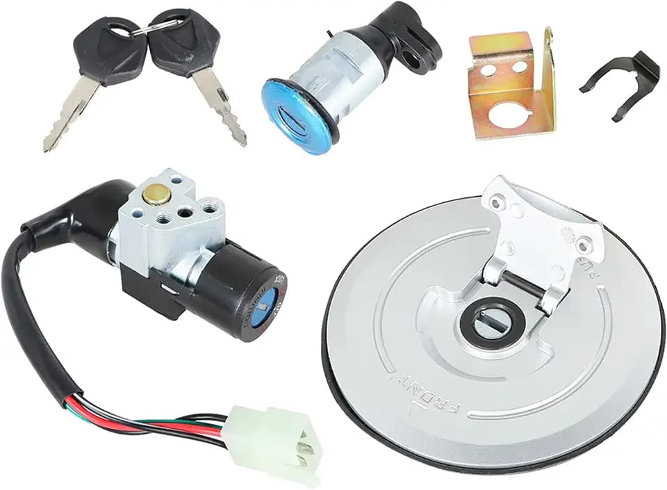 Ignition Switch Fuel Cap Seat Lock Keys Set Replacement for Honda