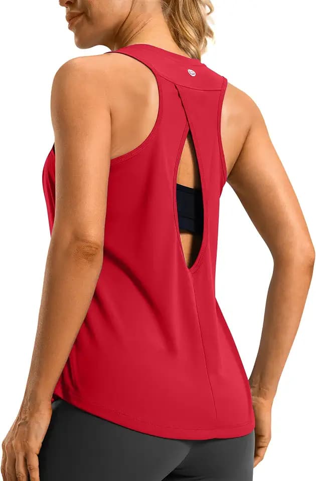 G Gradual Women's Workout Tops Open Back Athletic Tank Tops Running Shirts