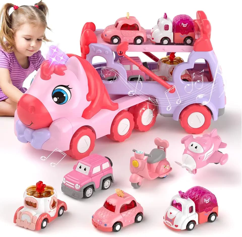 7 in 1 Truck Toys for 2 3 Year Old Girl Birthday Gift Toy Car Girls Age 2+