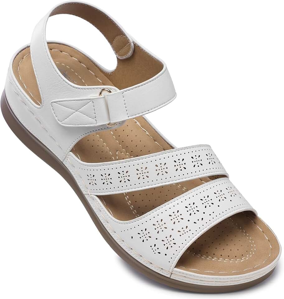 SHIBEVER Women's Wedge Sandals Comfortable: Summer Dressy Walking Platform