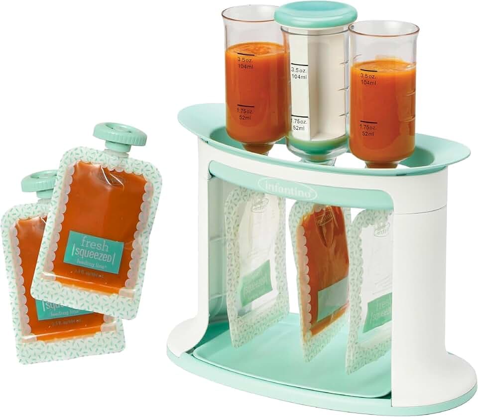 Infantino Squeeze Station, Homemade Pouches Made Simple, Teal