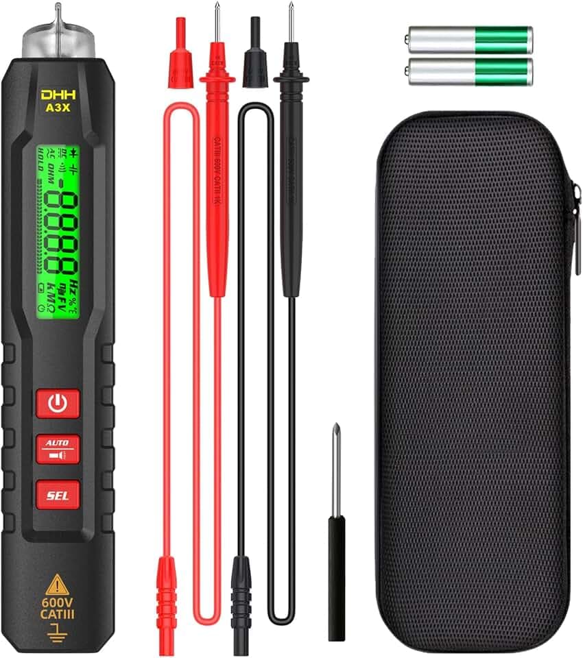 Stift-Typ-Multimeter, intelligente Miltimeter Digital DHH A3X elektrische Prüfvorrichtung mit Spannungswiderstands-Kontinuitäts-Kapazitäts-Diode NCV Live Wire Check