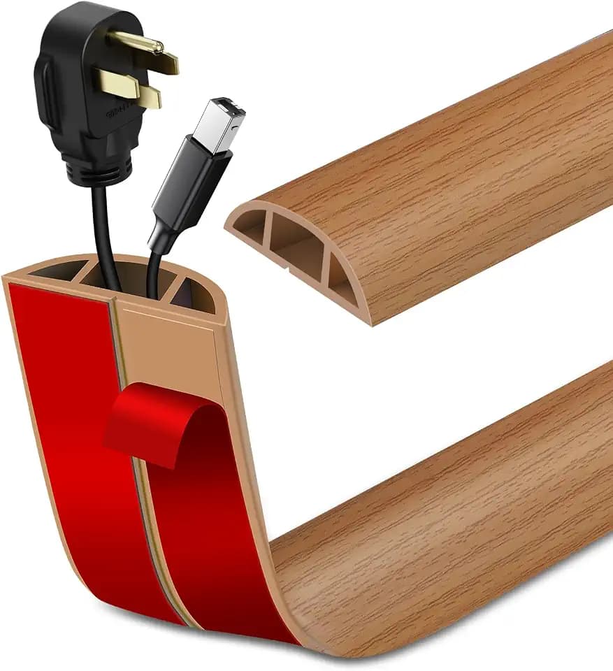 LSGCQ Floor Cord Cover Self Adhesive Cord Hider Floor Cable Management