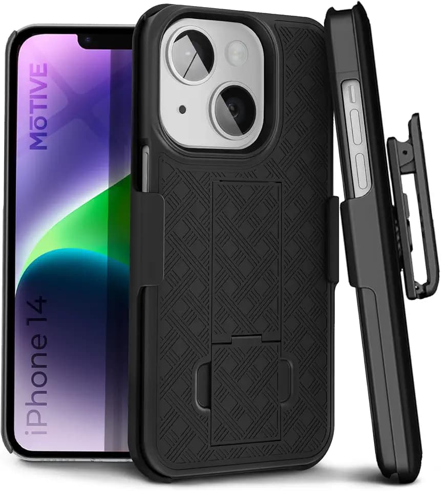 MOTIVE for iPhone 14 Case with Belt Clip, Rigid, Kickstand | 6.1"