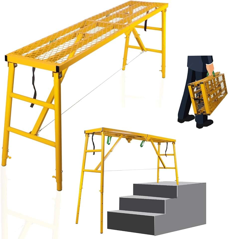 71×16×51inch Folding Scaffolding Platform, Height Adjustable