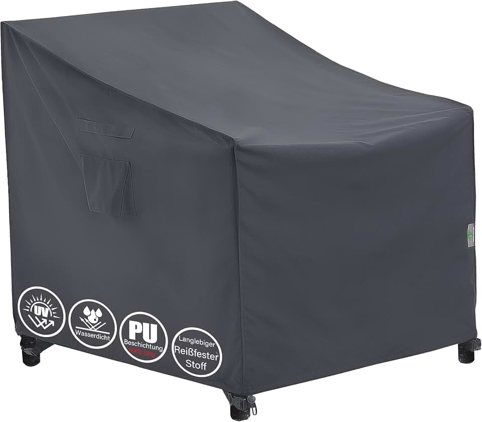 F&J Outdoors Gartenstuhl Abdeckung 71x76x66/91cm Wasserdicht Grau