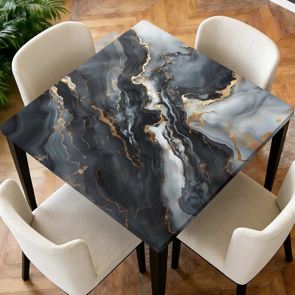 Square Fitted Tablecloth with Elastic Edge Design 60x60 in