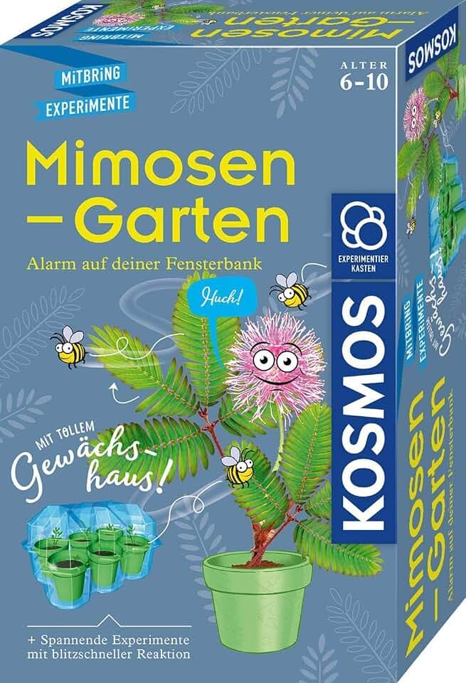 KOSMOS Mimosen-Garten, Pflanzen züchten und erforschen | Komplett-Set mit Mini-Gewächshaus Experimentier-Set für Kinder ab 6-10 Jahre, Mitbringexperiment