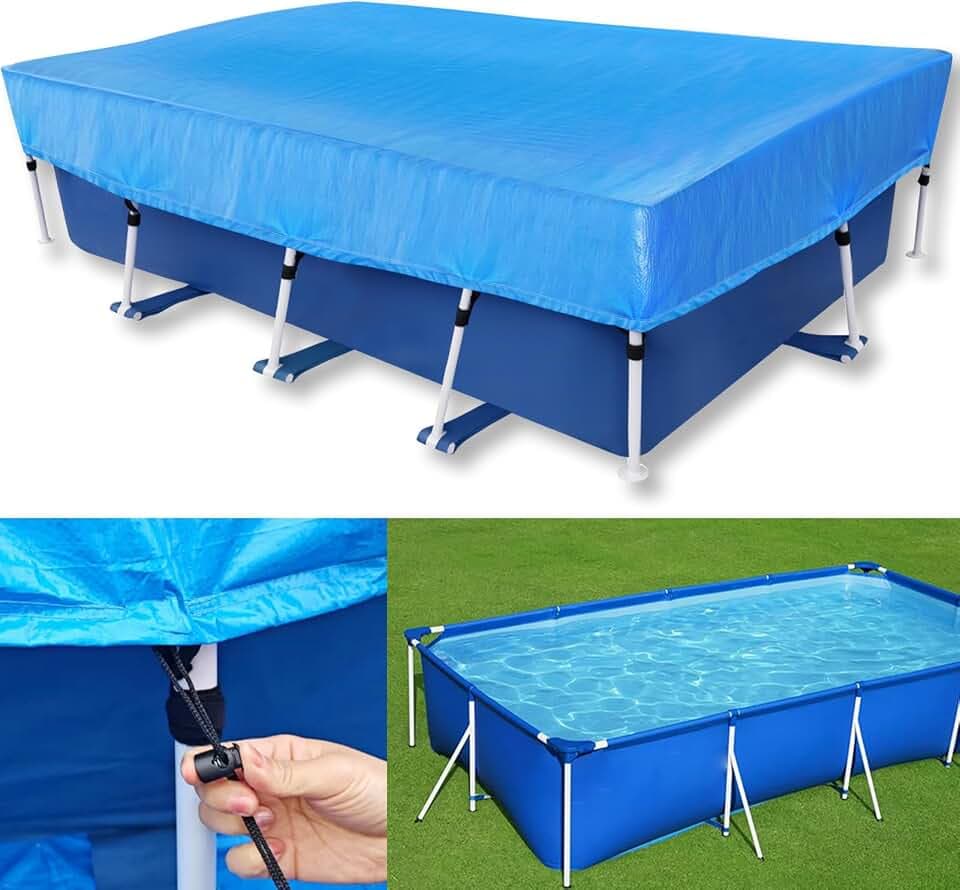 Rectangular Pool Cover 450 x 220 cm Schwimmbad Abdeckung Rechteckig