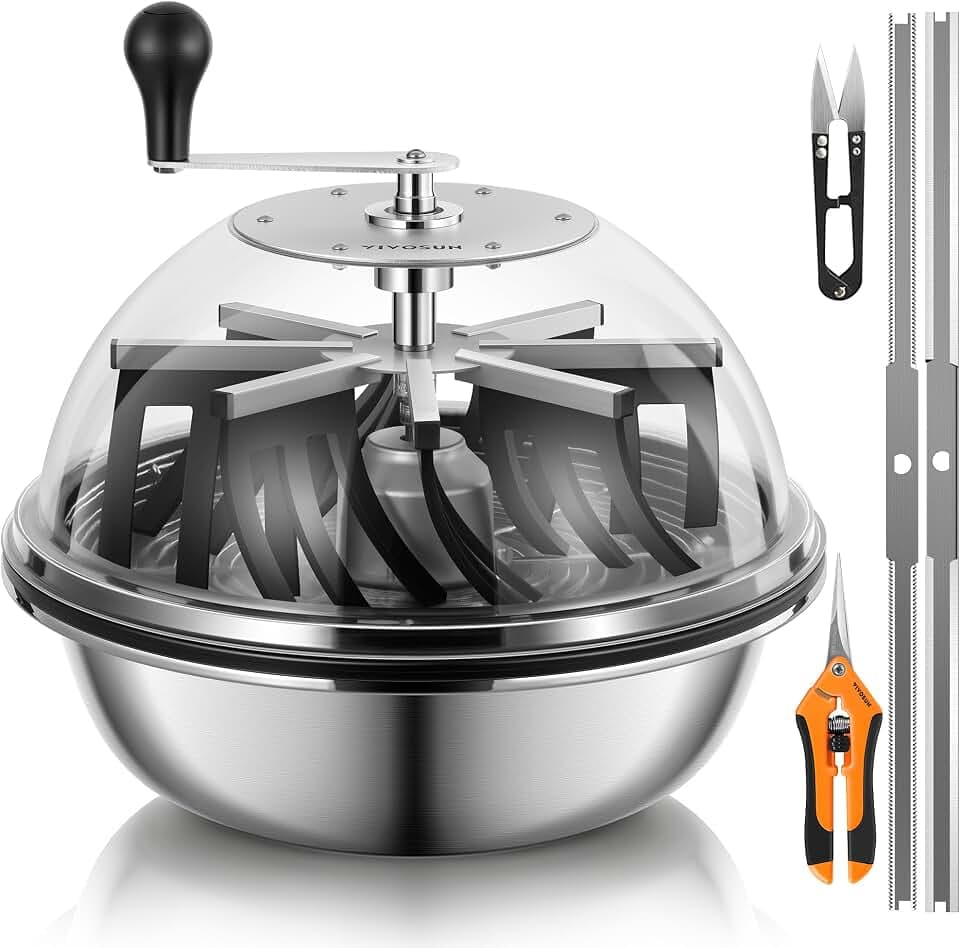 VIVOSUN 16" Bud Leaf Bowl Trimmer with Clear Dome, Stainless Steel Blades
