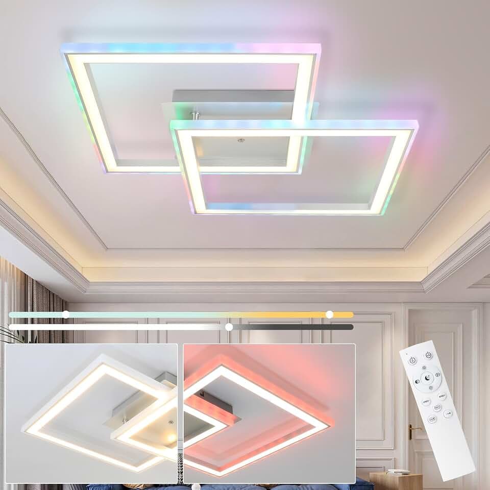 Homefire Deckenlampe LED Deckenleuchte Wohnzimmer RGB Farbwechsel 40W