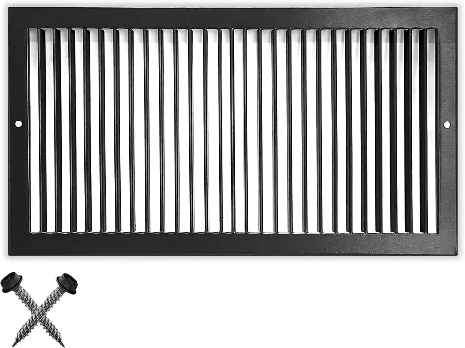 HVAC Premium 6" x 12" [Duct Opening] Toe Kick Vent Grille - HVAC Register Cover [Overall Size: 7.5 X 13.5] - Black