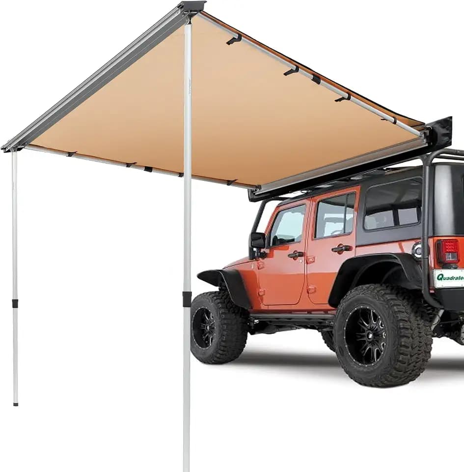 VEVOR Sonnensegel Wohnwagen 1,4x2m Sonnenvordach Wohnmobil UV50+ UV-Schutz Markise 280-g-Polyestergewebe Vorzelt PU3000mm Wasserdicht inkl. PVC-Tasche Ideal für Camping Familientreffen Ausflüge