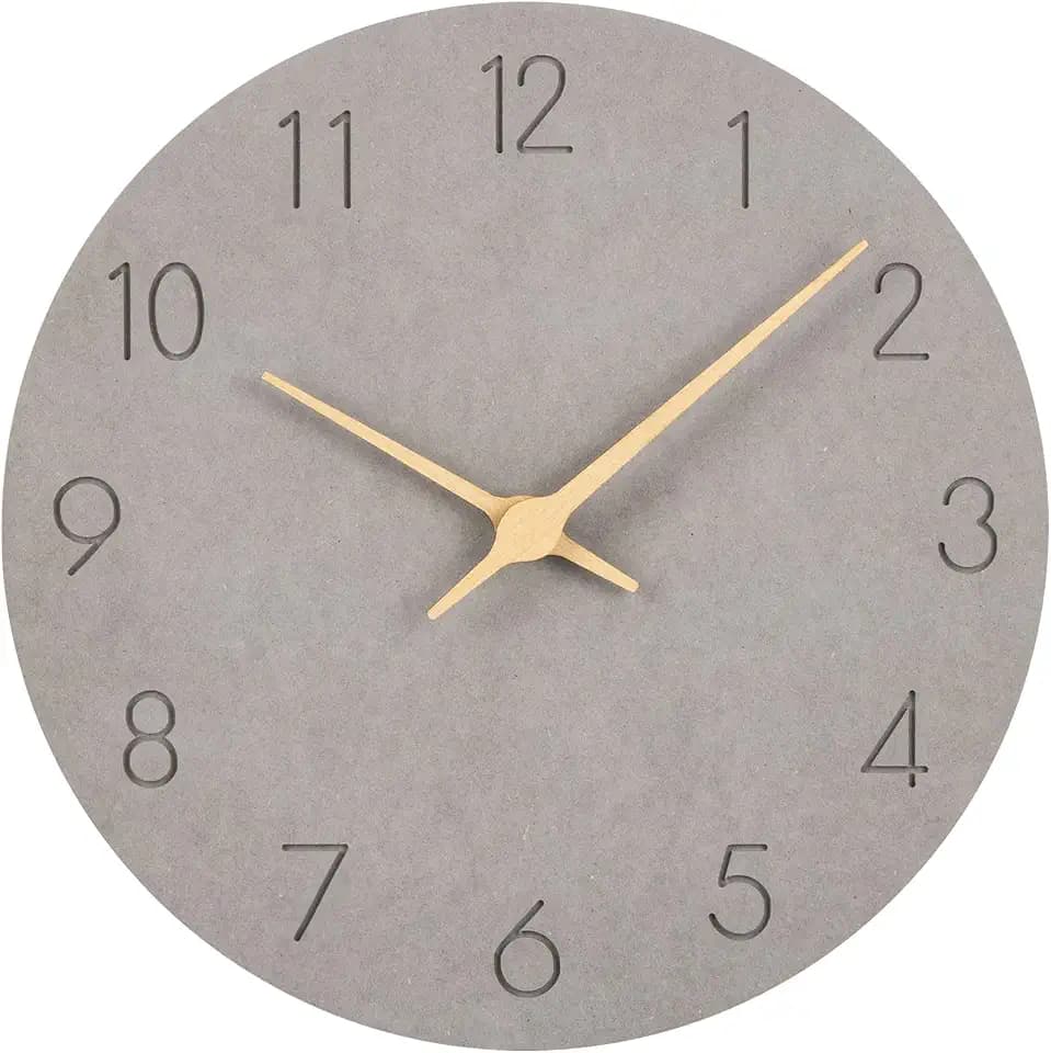 MDF Holz Wanduhr Ohne Tickgeräusche Modern 30cm | Groß Wanduhr Holz Vintage Lautlos Quarz Batterie Betriebene Einfach zu Lesen für Wohnzimmer Küche Schlafzimmer Büro Schule