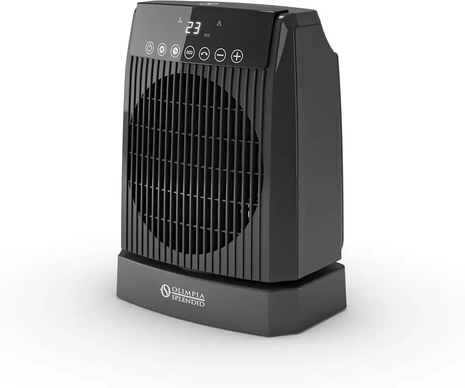Olimpia Splendid Caldo Soul – Heizlüfter mit bis zu 2000W Leistung, IP21-Schutz, Kippschutz, Eco-Modus & Touchscreen-Display, Schwarz