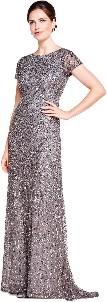Adrianna Papell - Damen - Langes Abendkleid - Scoop Back Long Dress - Glamourös, schimmernd, stilvoll