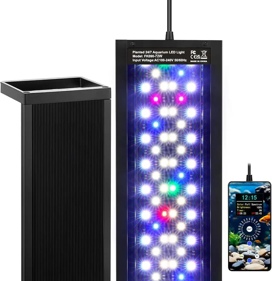 fishkeeper Smart LED Aquarium Light, 24/7 Full Spectrum Fish Light