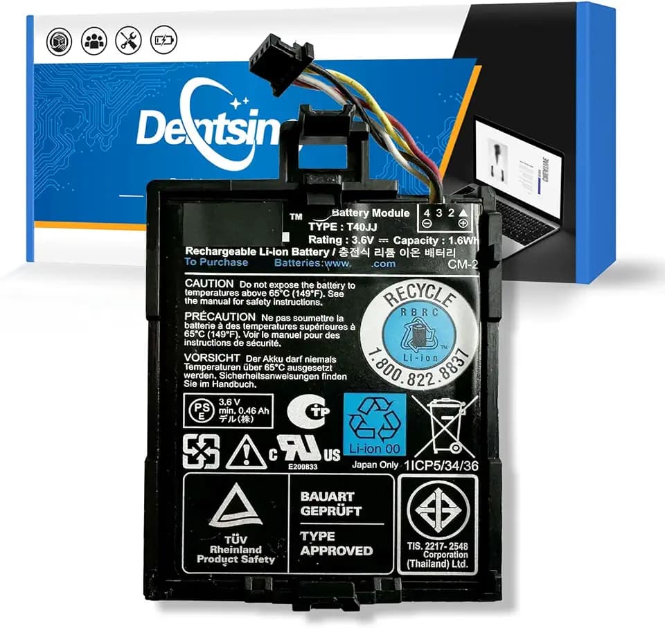 T40JJ Battery Compatible with Dell Perc Raid H710 H710P H730 H730p H810 H830 PowerEdge M620 R320 R420 R520 R620 R720 R820 T110 II T420 70K80 H132V +Case